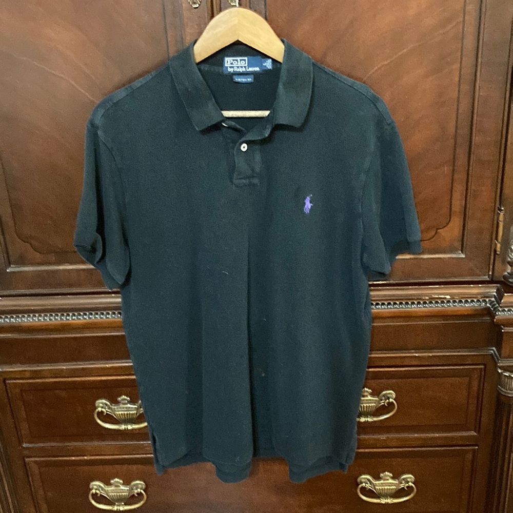 Men’s large custom fit black polo